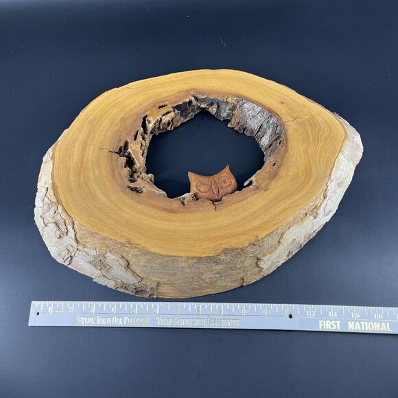 live edge wood Other - Burlwood Cut Live Edge Wood Slab Slice Owl Decor Unique OFAK Artwork